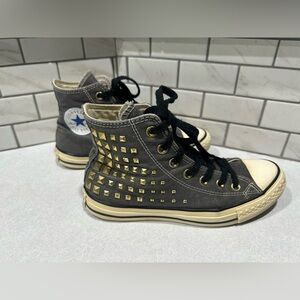 Converse  All Star Gold Stud Gray Egret  High Top Sneakers Shoes UK Size 6 US 8